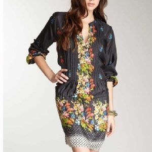 Johnny Was Floral Grey Tunic Dress Sz S